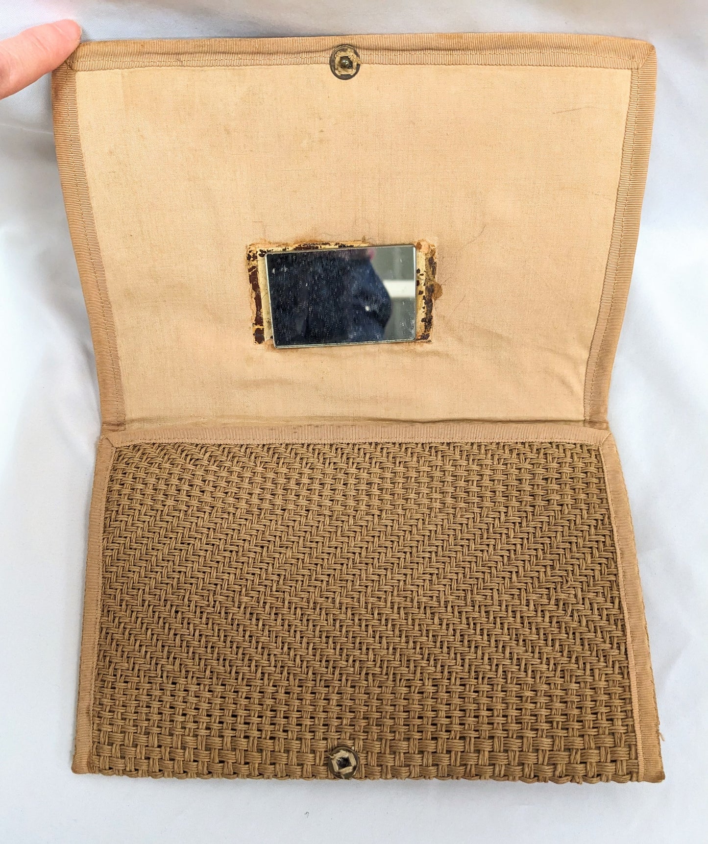 1930s Raffia Embroidered Straw Bag