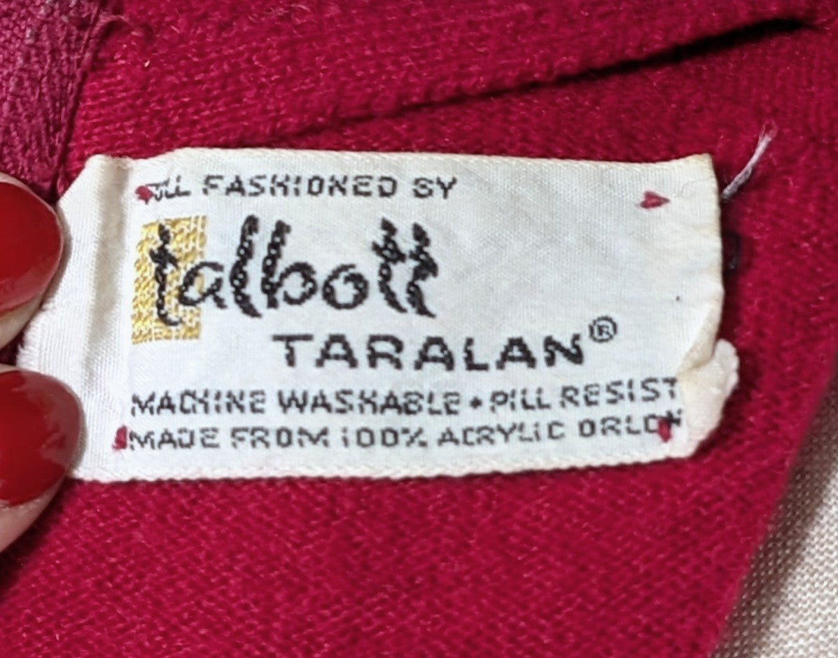 1950s Red Back Zip Sweater