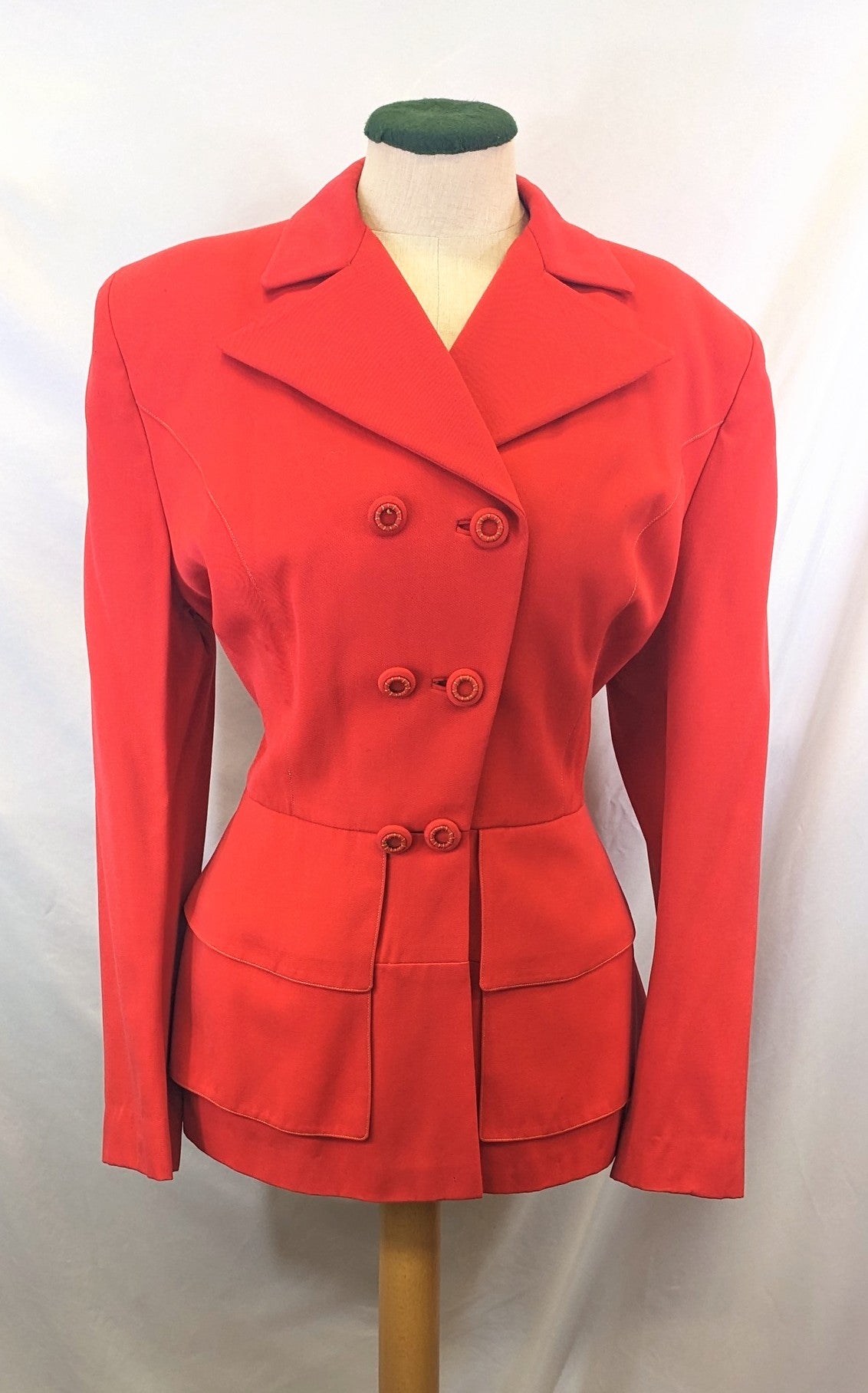 1940s Tomato Red Gab Jacket