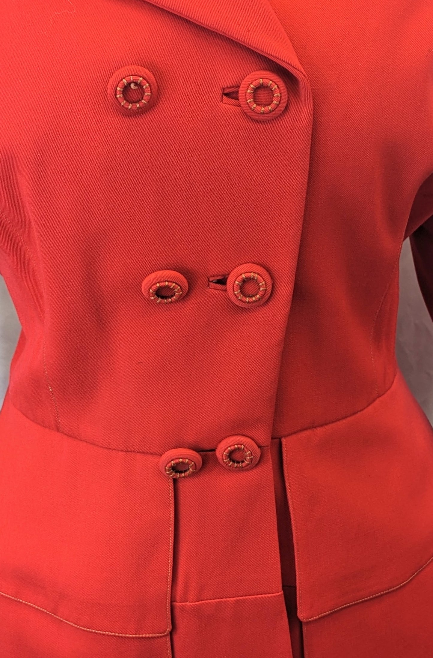 1940s Tomato Red Gab Jacket