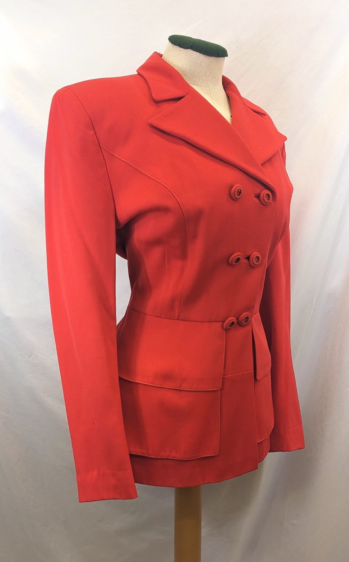 1940s Tomato Red Gab Jacket