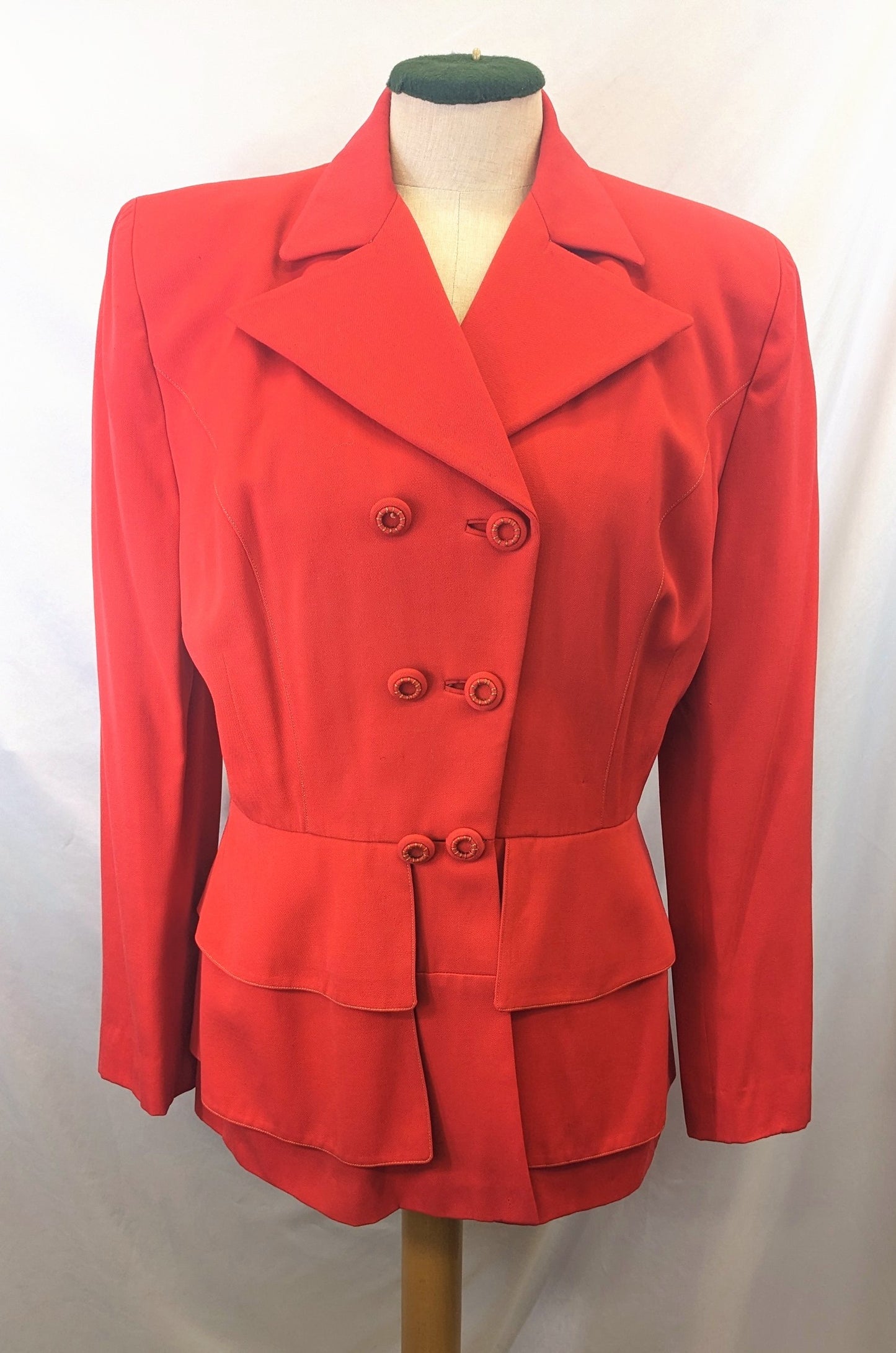 1940s Tomato Red Gab Jacket