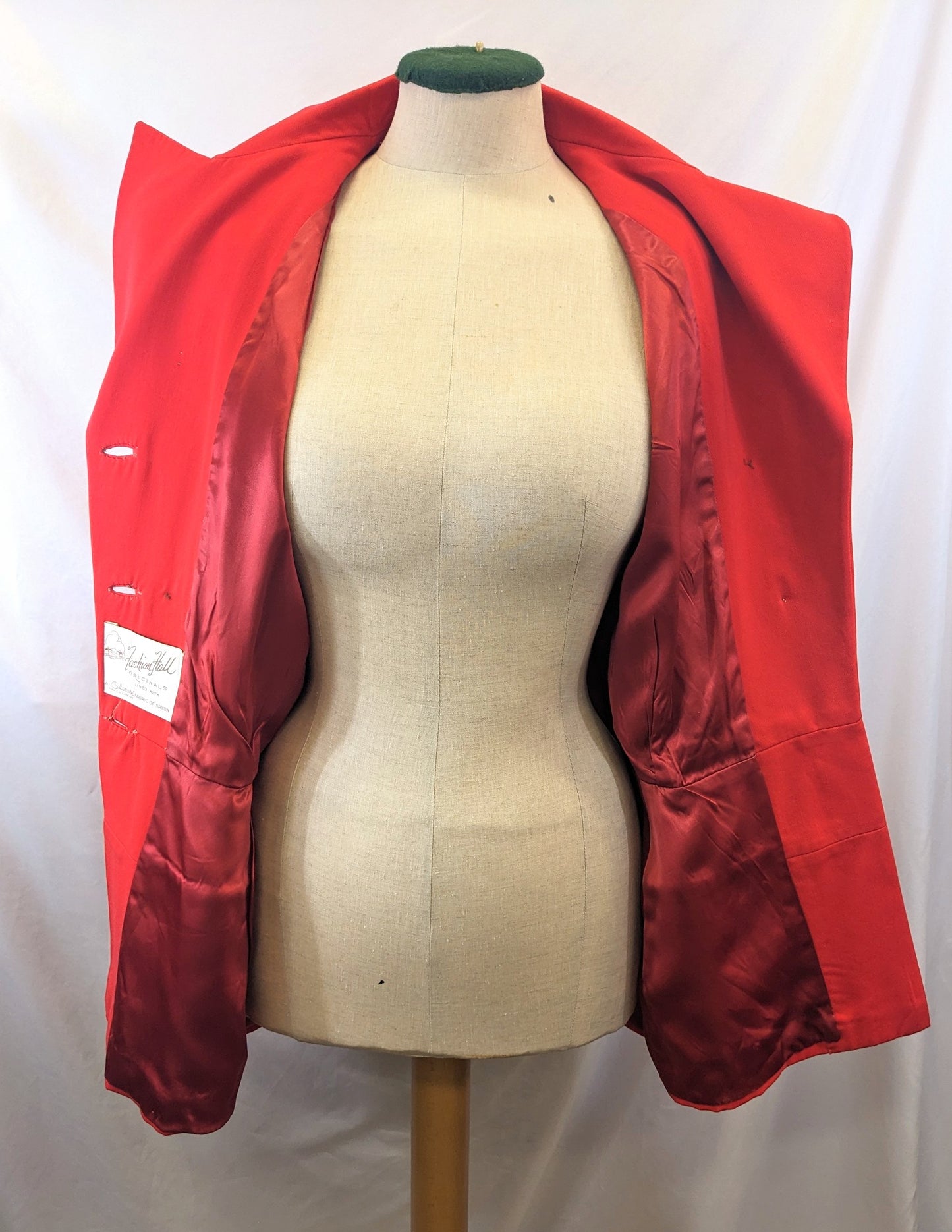 1940s Tomato Red Gab Jacket