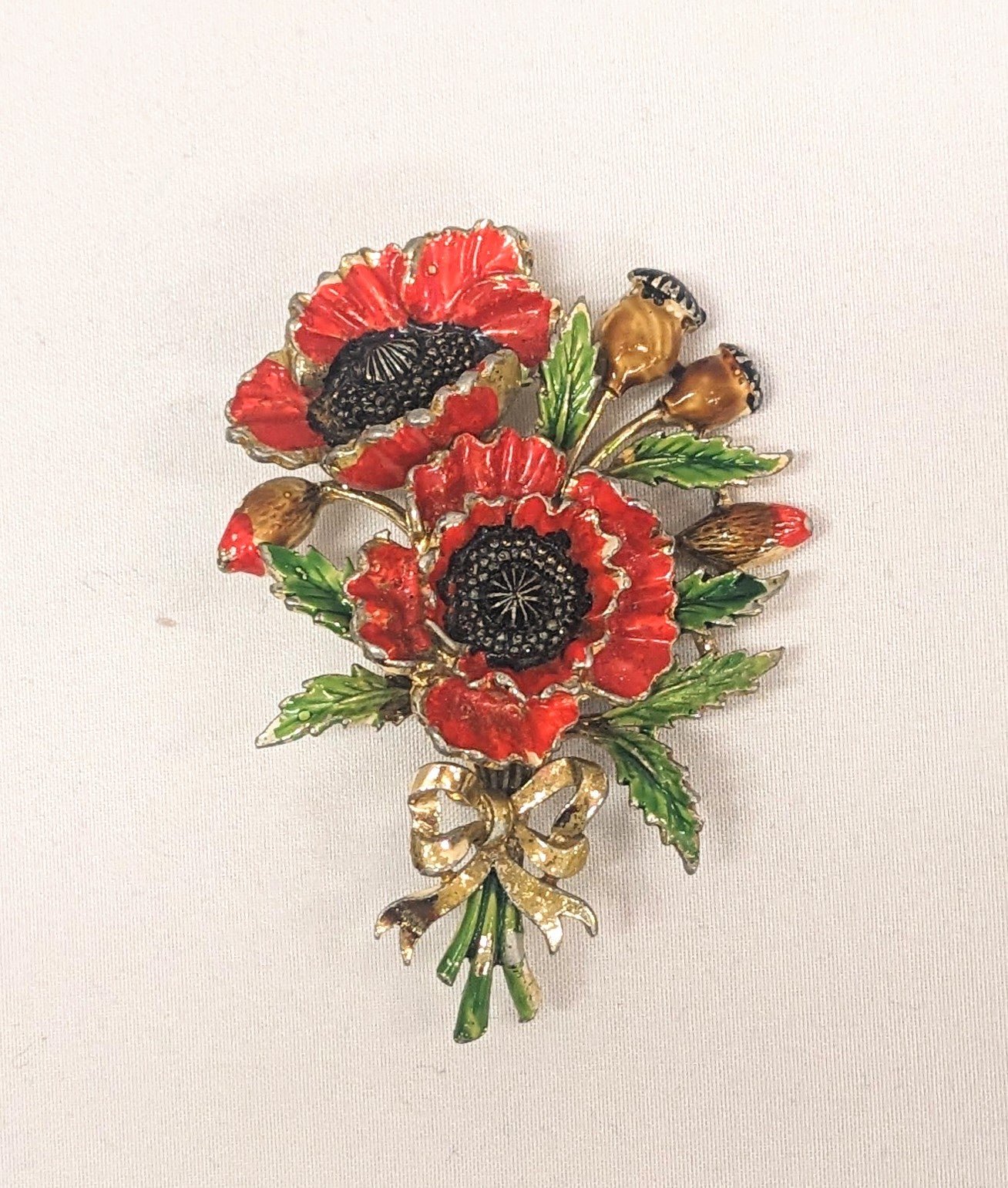 1950s Exquisite Poppy Brooch