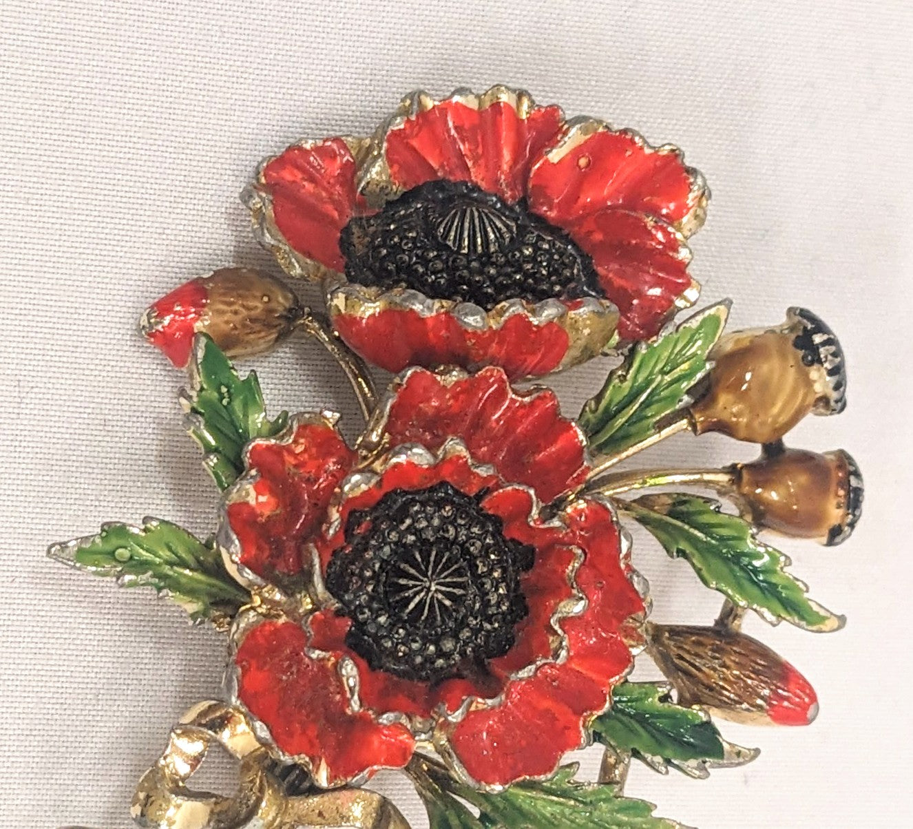1950s Exquisite Poppy Brooch