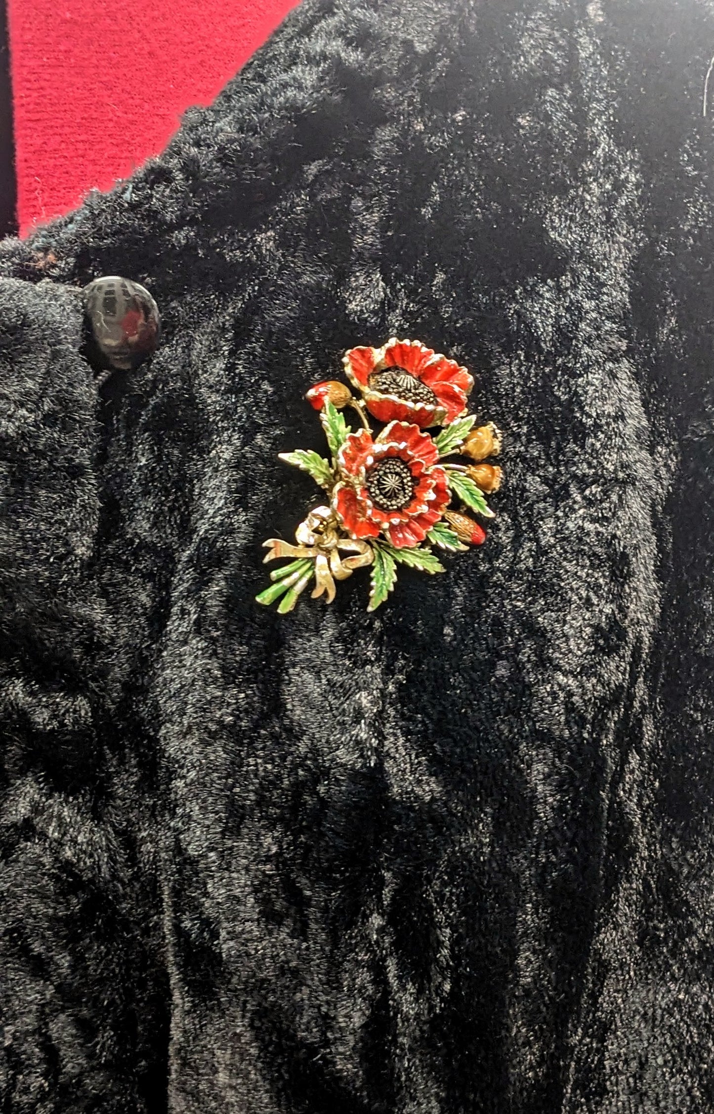 1950s Exquisite Poppy Brooch