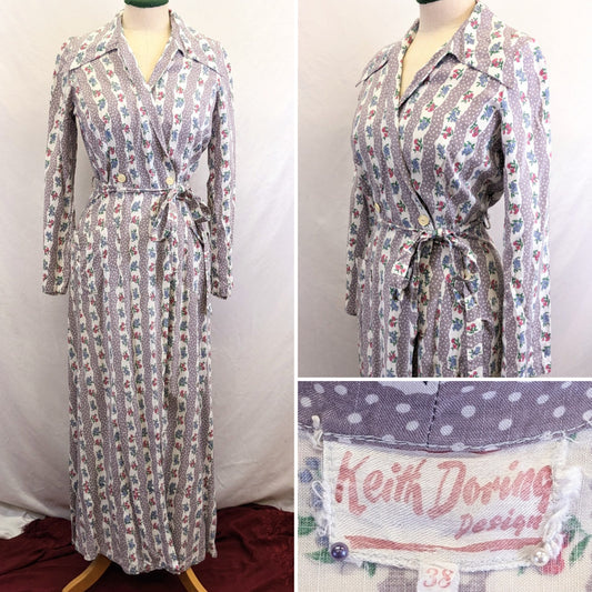 1940s House Coat Lounge Dress