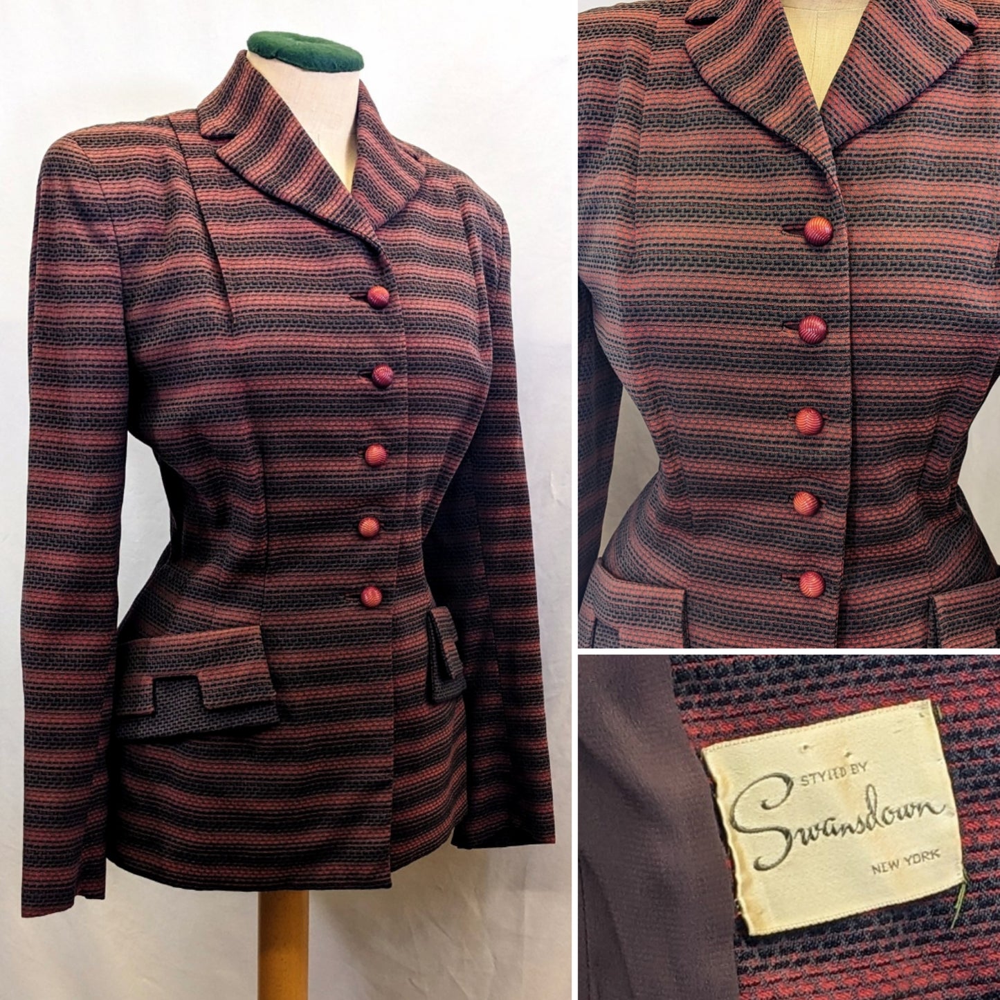 1940s American Suit Gabardine Jacket