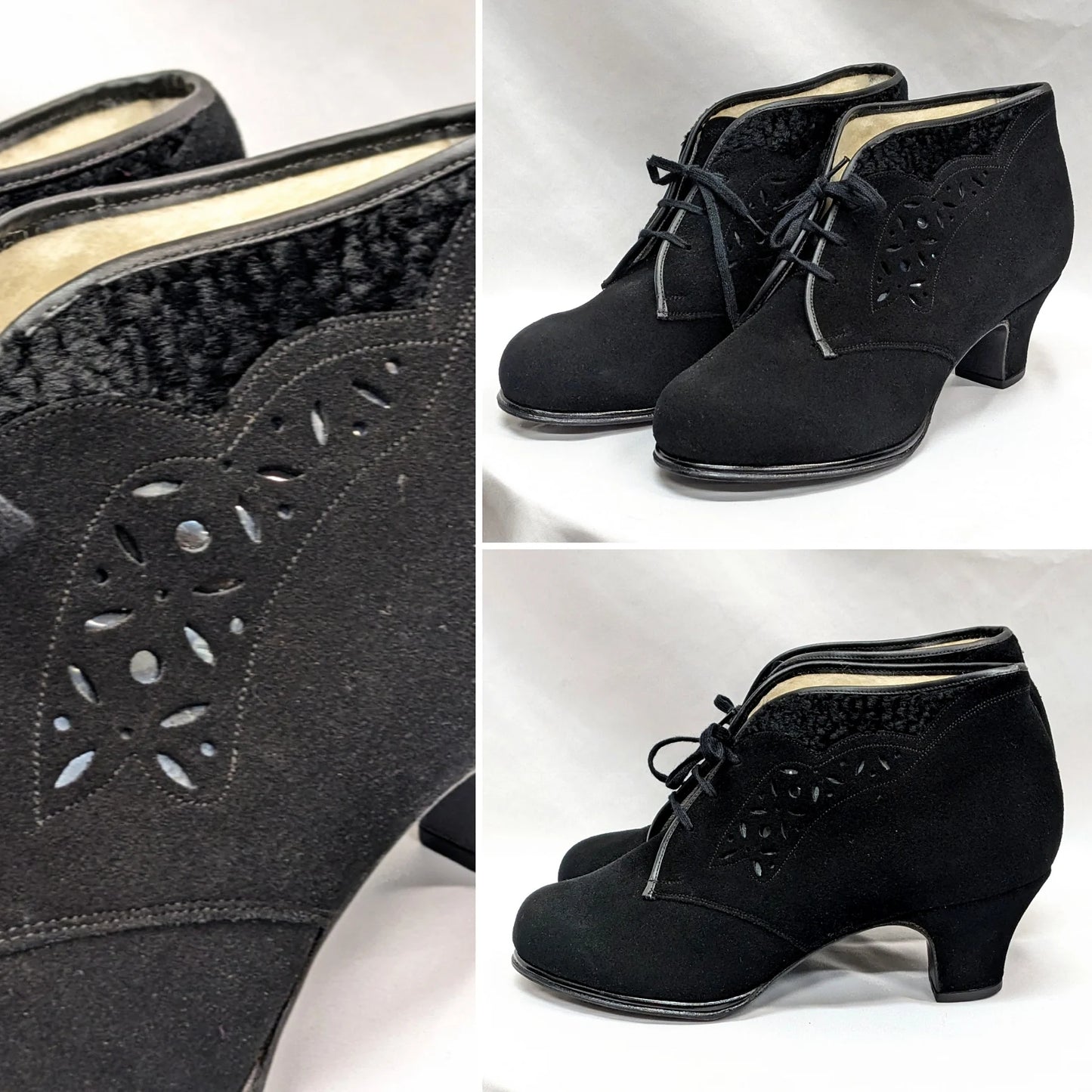 1940s Cutout Ankle Boots