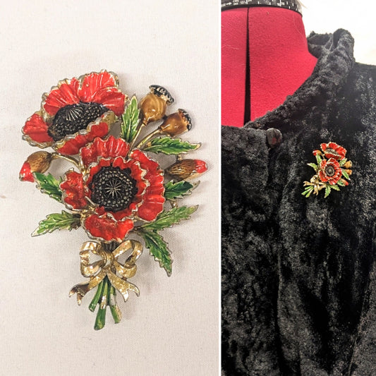 1950s Exquisite Poppy Brooch