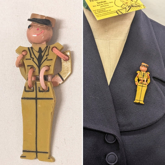 1940s American Buddy Brooch