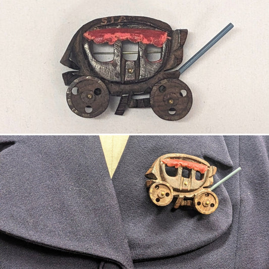 1940s Stagecoach Brooch