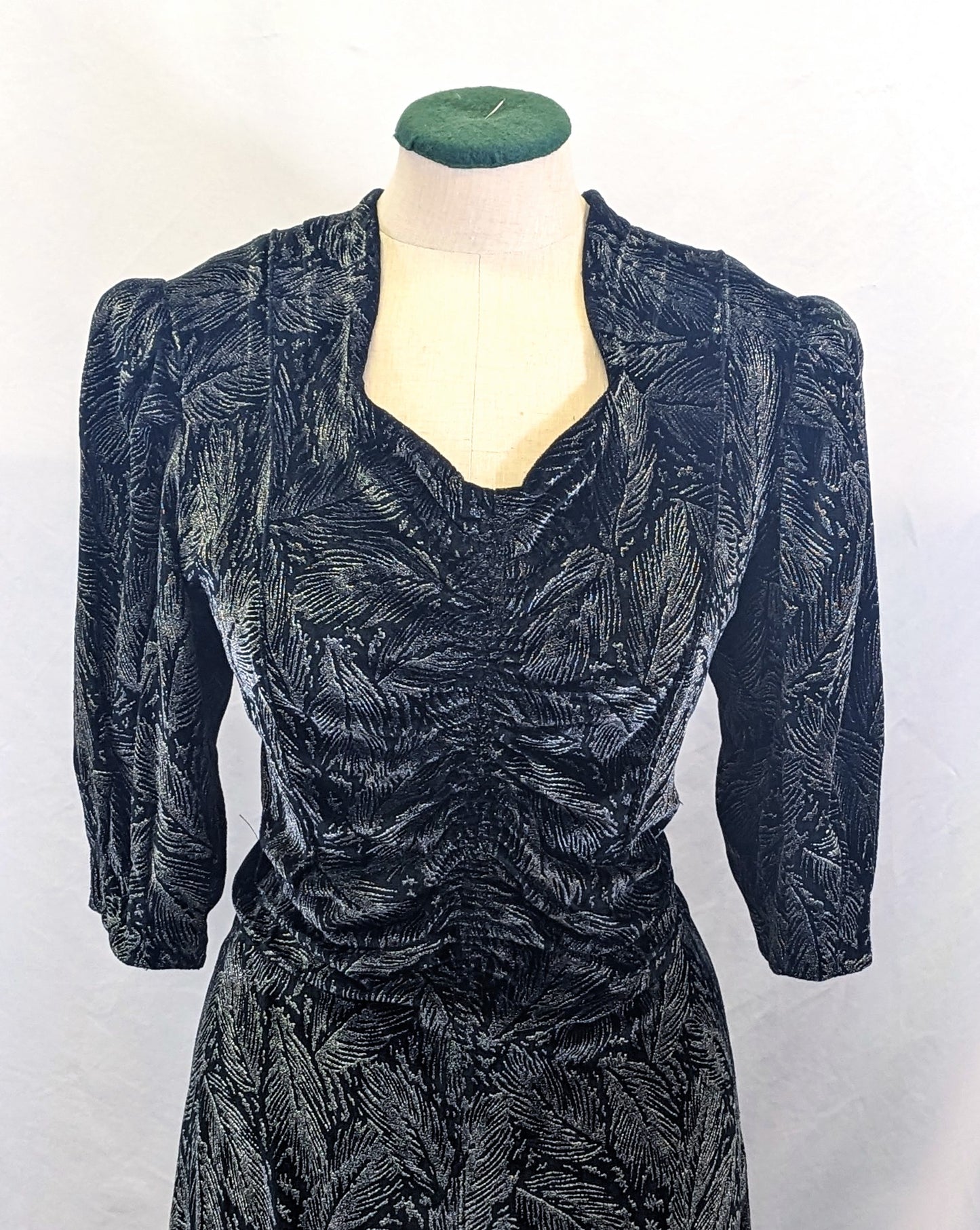 Late 1930s Velvet and Silver Gown