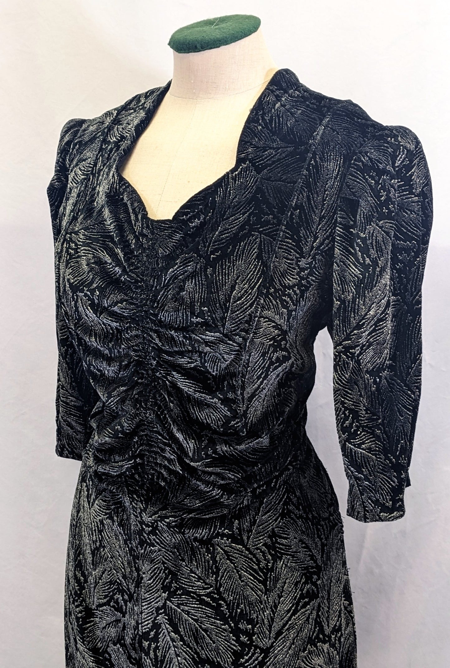 Late 1930s Velvet and Silver Gown