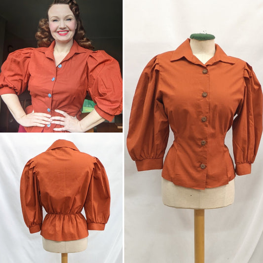 1940s Reproduction "Clara Blouse" 36" bust